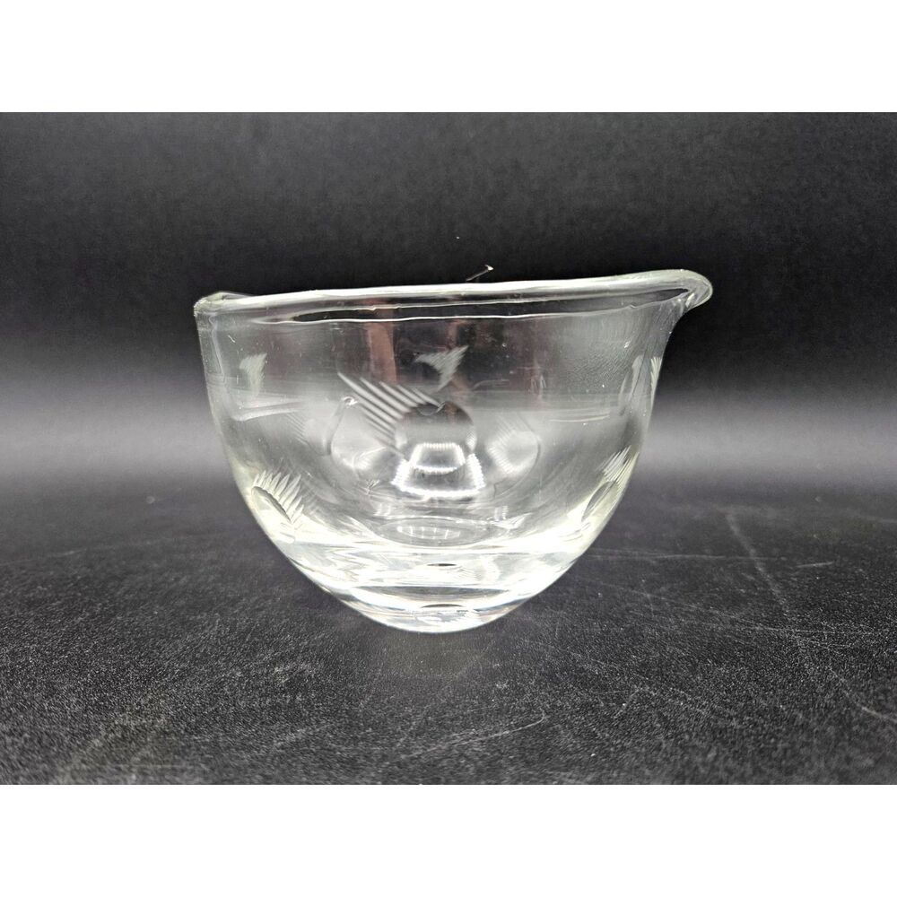 Vintage Handblown Atomic Comet Hand Clear Cut Open Creamer MCM Retro Astronomy